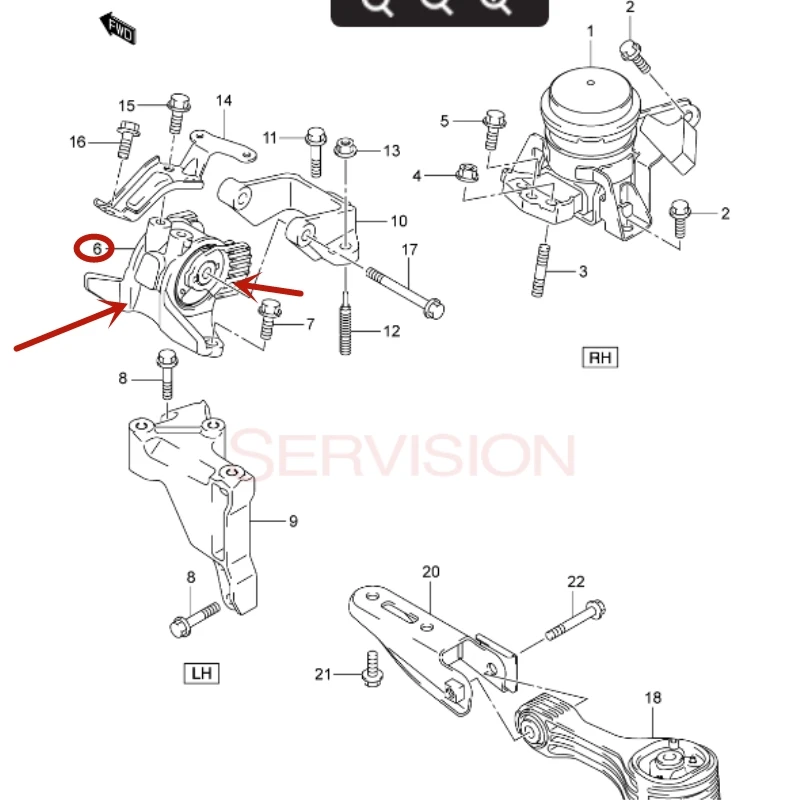 Левый боковой двигательный кронштейн новых оригинальных запчастей для Suzuki Vitara 1.6L 2015-2020 SX4 S-cross M16A 2013-2021 гг.