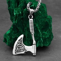 vintage viking odin celtic necklace pendant punk norse stainless steel viking axe pendant men boy fashion hip hop jewelry gift