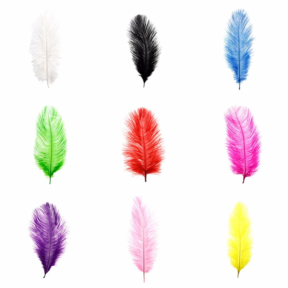 

100 Pcs/Pack Beautiful Natural Ostrich Feathers Colorful Party Decor DIY Handwork Feather 15-20 CM/25-30 CM #254943
