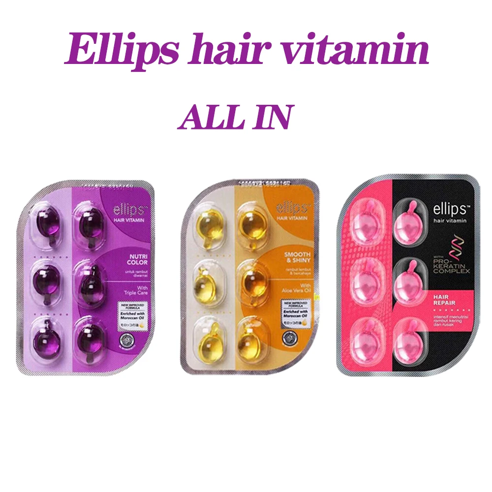 

Витаминный Кератиновый комплекс для волос Ellips, масло жожоба из Индонезии, шелковистая маска для восстановления поврежденных волос, сыворот...