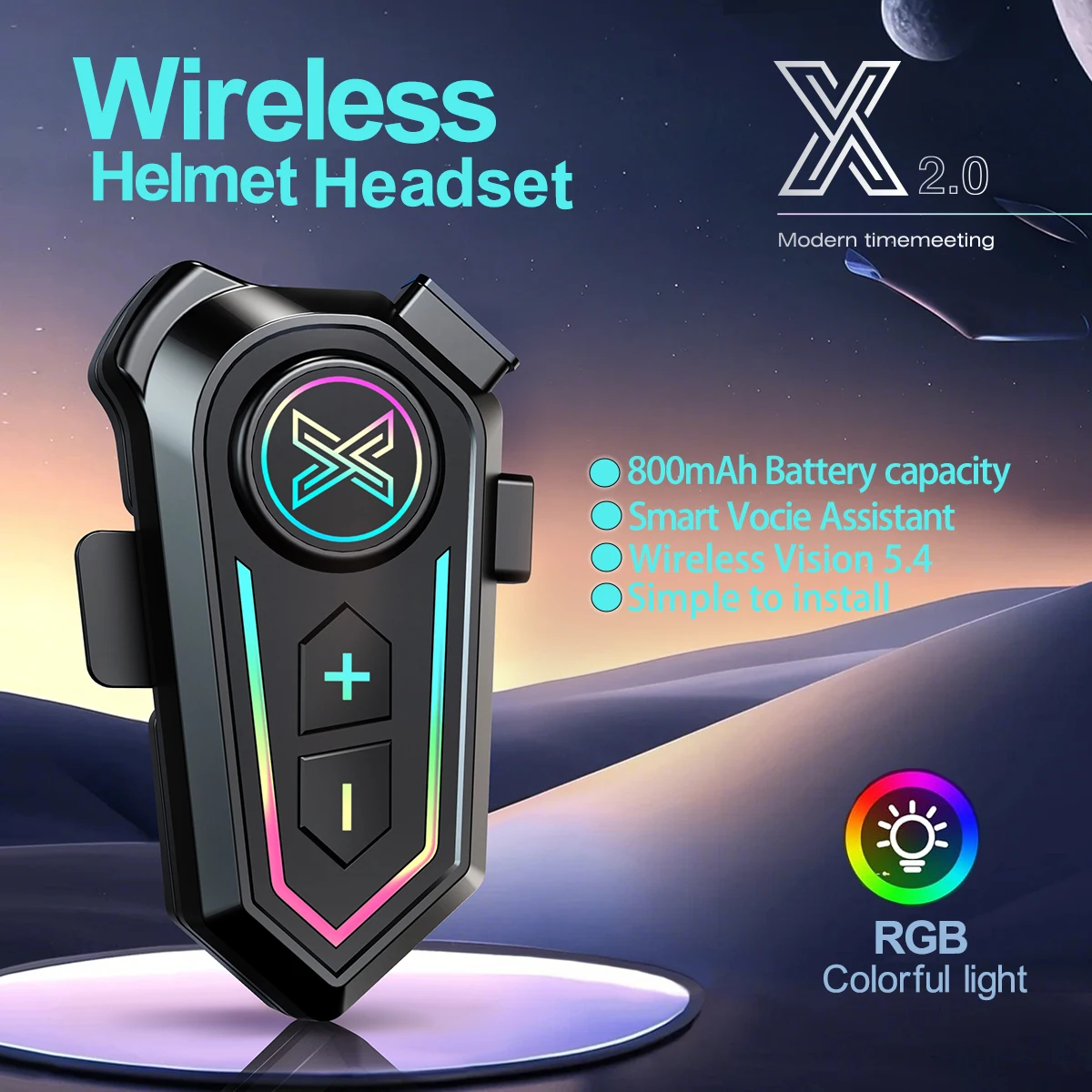 X10 мотоциклетная Bluetooth-гарнитура для шлема BT5.4 Беспроводная громкая связь звонков