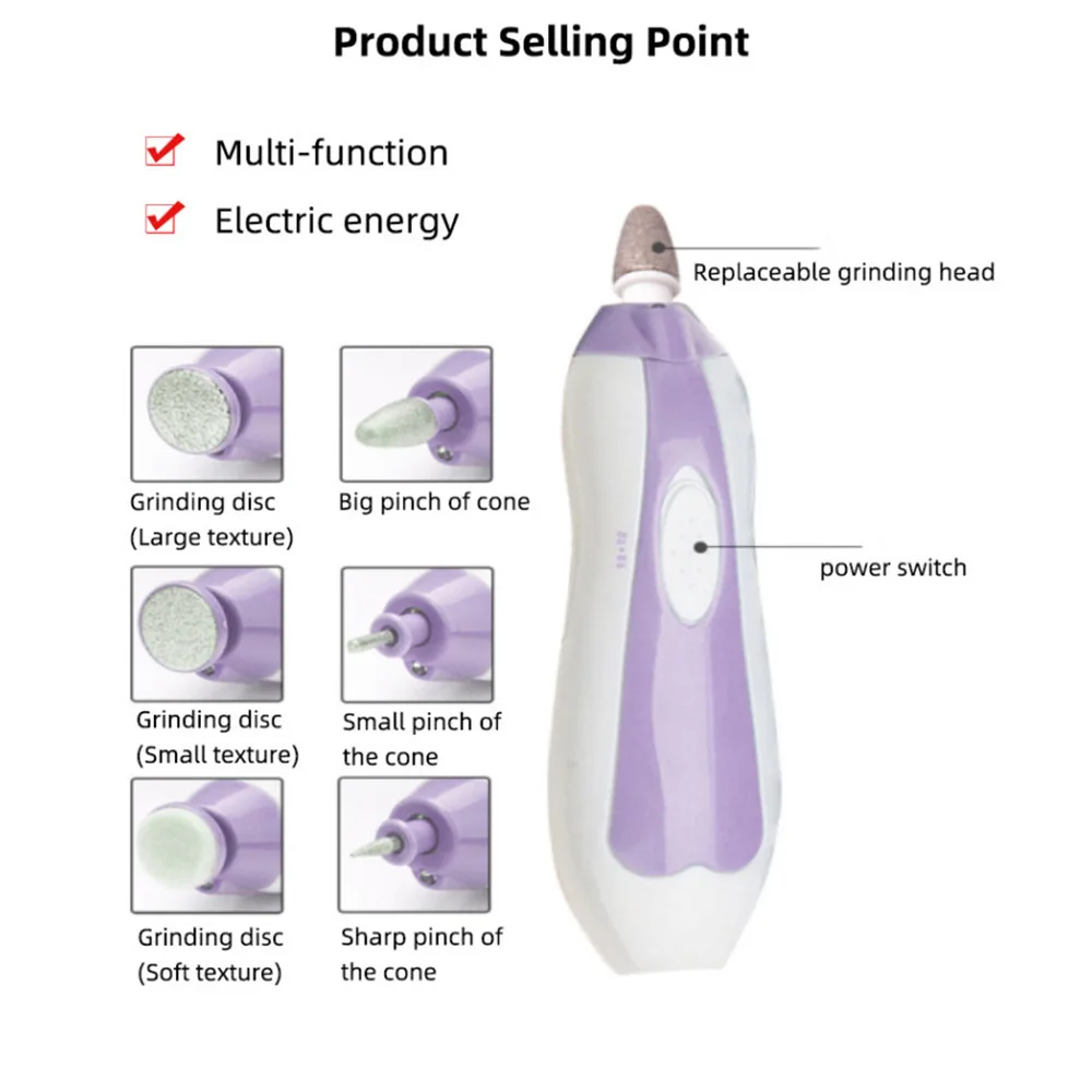 

Rechargeable Electric Nail File and Callus Remover, Multifunctional Pedicure Tool Kit, Top Selling Nail Care Set