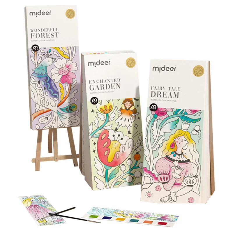 

Children's Gouache Doodle Picture Book Comes With Paint-tear Painting Coloring Watercolor Book Watercolor Painting Filling Note