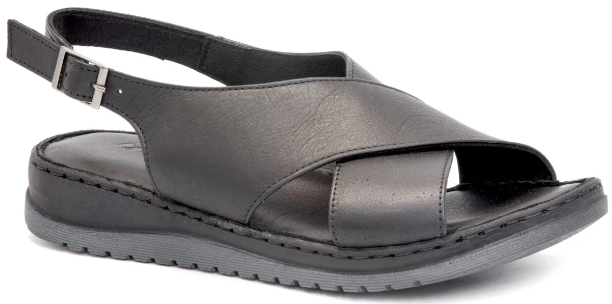 

Gedikpasalı Asy 603 Black Women 'S 2021 Summer Sandals Orthopedic Genuine Cow Leather Business Lift Padding Casual Use Hiking