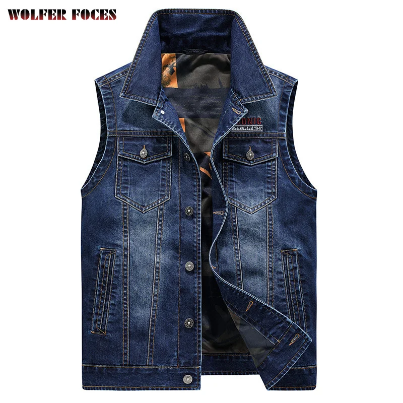 

Male Vest Custom Jackets Spring Luxury Casual Denim Jackets Sleeveless Tactical Bomber Jackets Stylish Work Wear Fishing4XL Coat