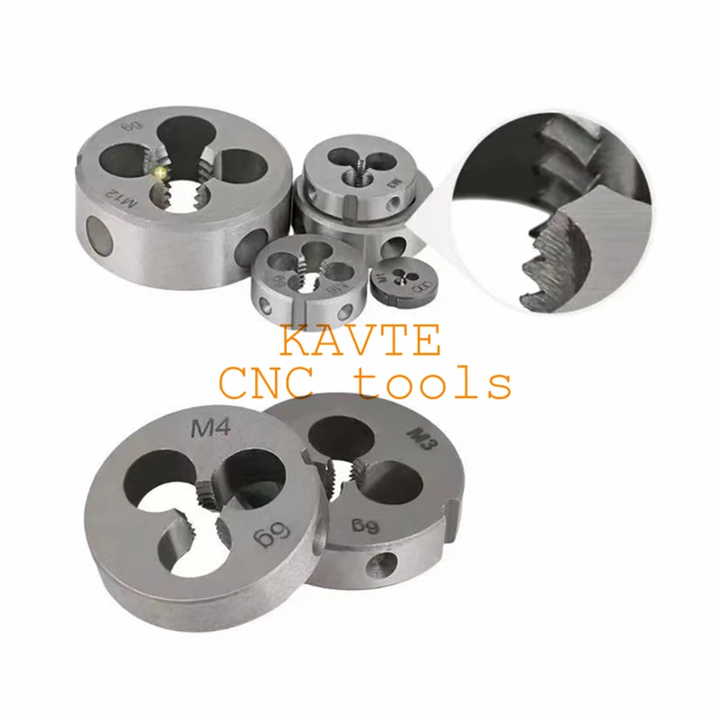 Легированная сталь, 1 шт., жесткая круглая резьба, метрическая матрица, правая ручная матрица M2 M2.5 M3 M4 M5 M6 M7 M8 M9 M10 M12 M14 M15 M16 Резьбовая матрица