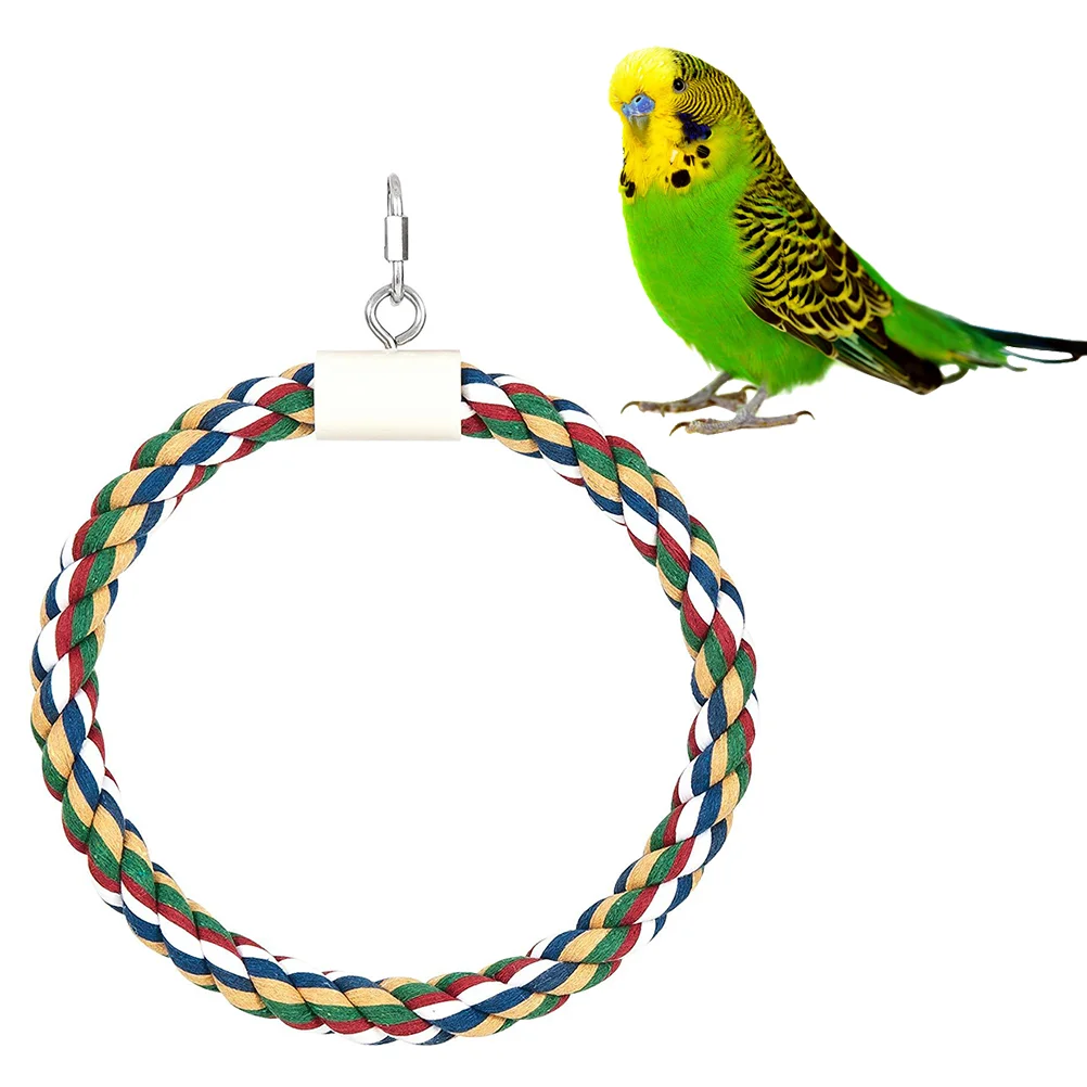 

Bird Toys Parrot Rope Toy Perch Cage Cockatiel Cotton Perches Accessories Parrots Love Bite Birds Hanging Climbing Medium Bungee