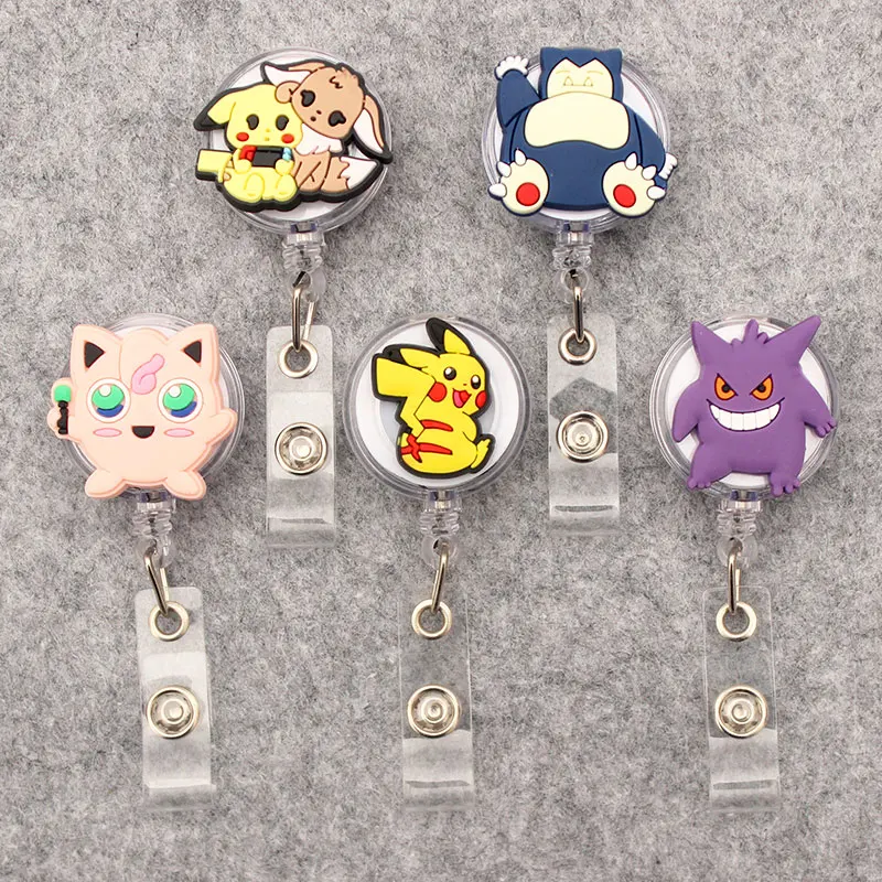 

Mini Pokemon Go Pikachu Style Retractable Badge Reel For Nurse&Doctor Card Holder Office&Hospital Supplies Boy&Girl Name Card