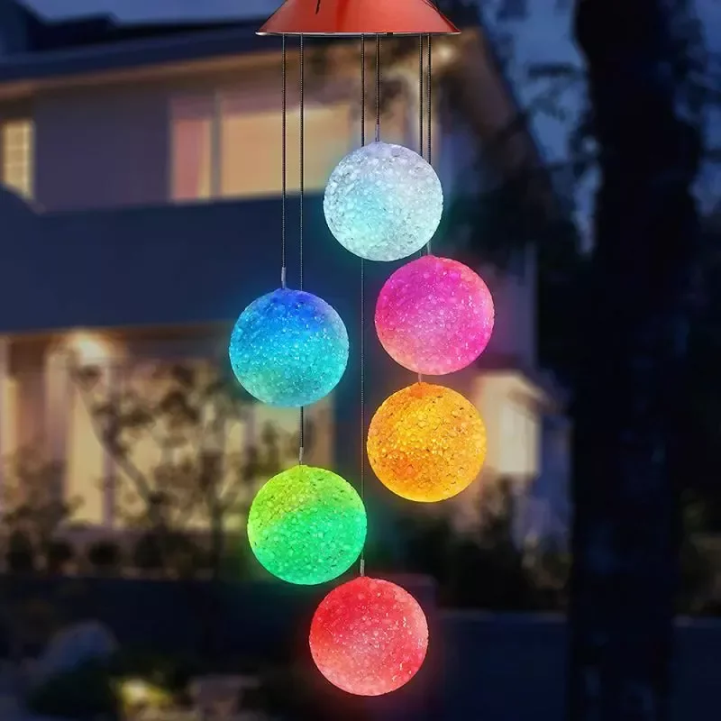 

Solar Powered LED Windchime Light Portable 12 Styles Changing Spiral Spinner Windchime Outdoor Home Decorative Windbell Craft