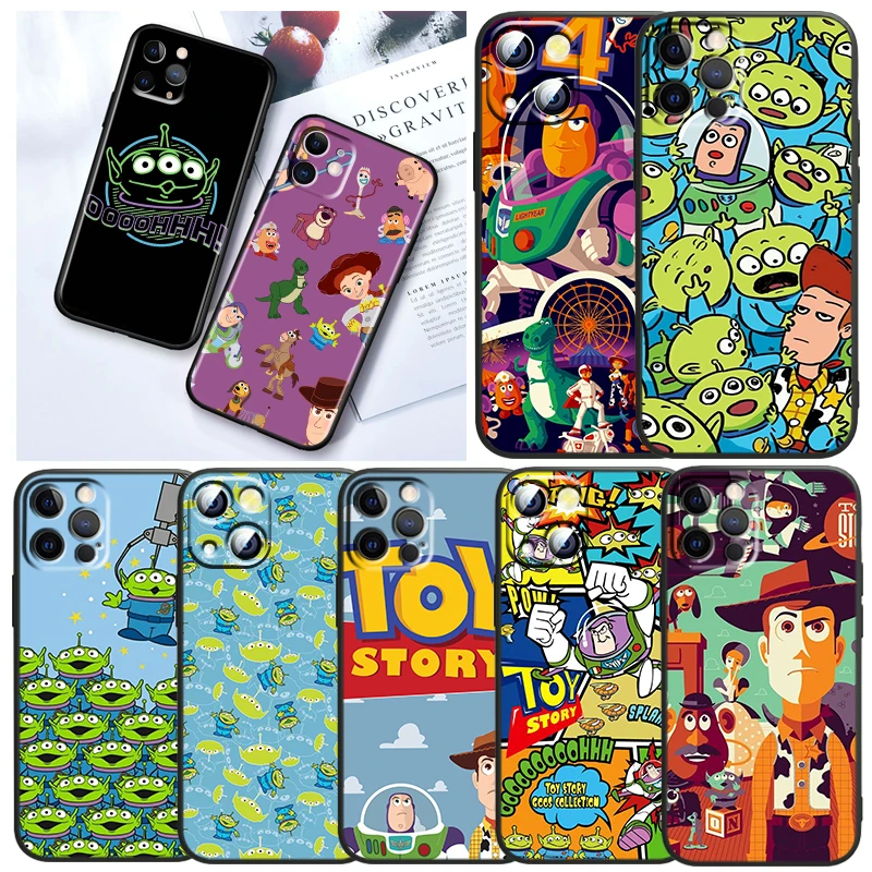 

Toy Story Animation Phone Case For Apple iPhone 14 13 12 11 SE XS XR X 7 8 6 Mini Plus Pro MAX 2020 Black Soft Cover