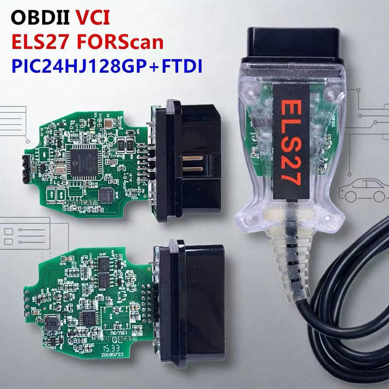 Фото Диагностический кабель ELS27 FORScan OBD2 со сканером PIC24HJ128GP+FTDI для чтения кодов неисправностей автомобилей Ford, Mazda, Lincoln. №1