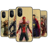 old newspaper style spiderman clear phone case for huawei honor 20 10 9 8a 7 5t x pro lite 5g black etui coque hoesjes comic f