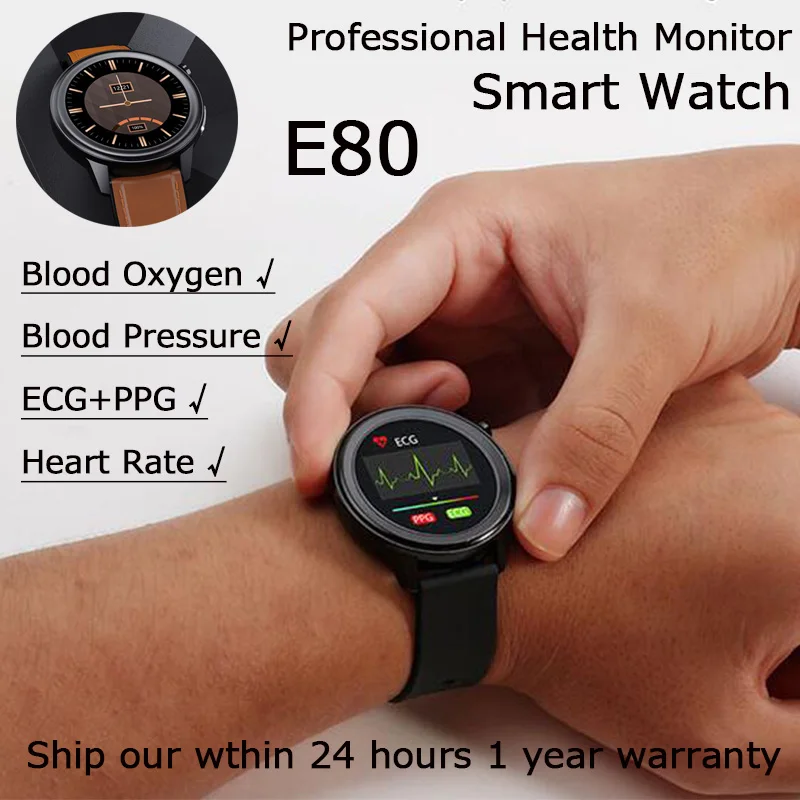 

Смарт-часы E80 для мужчин и женщин, фитнес-трекер с измерением пульса, уровня сахара в крови и кислорода, с термометром, для Xiaomi