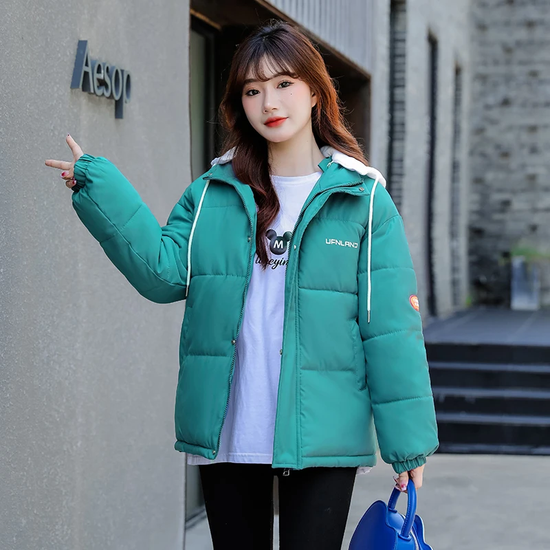 Autumn Winter Thicken Warm Medium Long Chic Parka Women Casual Sweety Solid Color Big Pocket Loose Hooded Coat Jackets Outwear