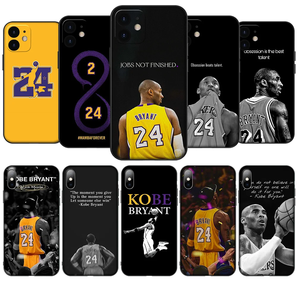 HA98 K-Kobe Basketball Soft Case for iPhone 12 11 X XS XR Pro Max 6 6s Plus SE