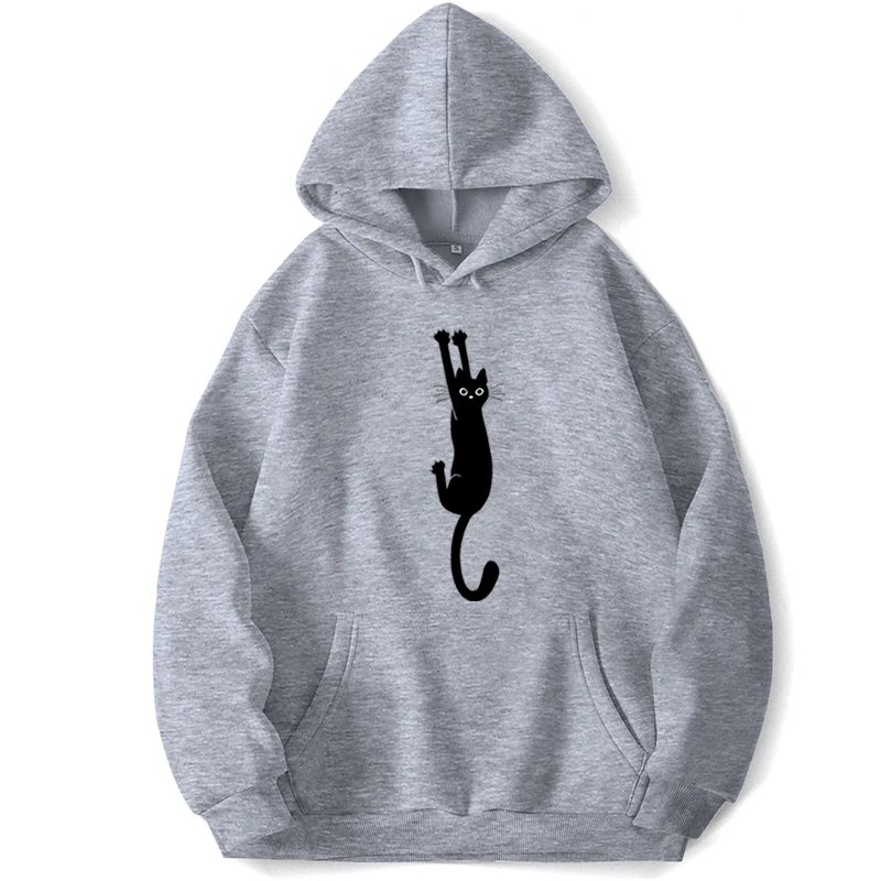 Black Cat Holding Sweatshirts Men Hoodie Funny Clothing Hoodies Pullover Jumper Unisex Sweatshirt Hooded Streetwear Tracksuits