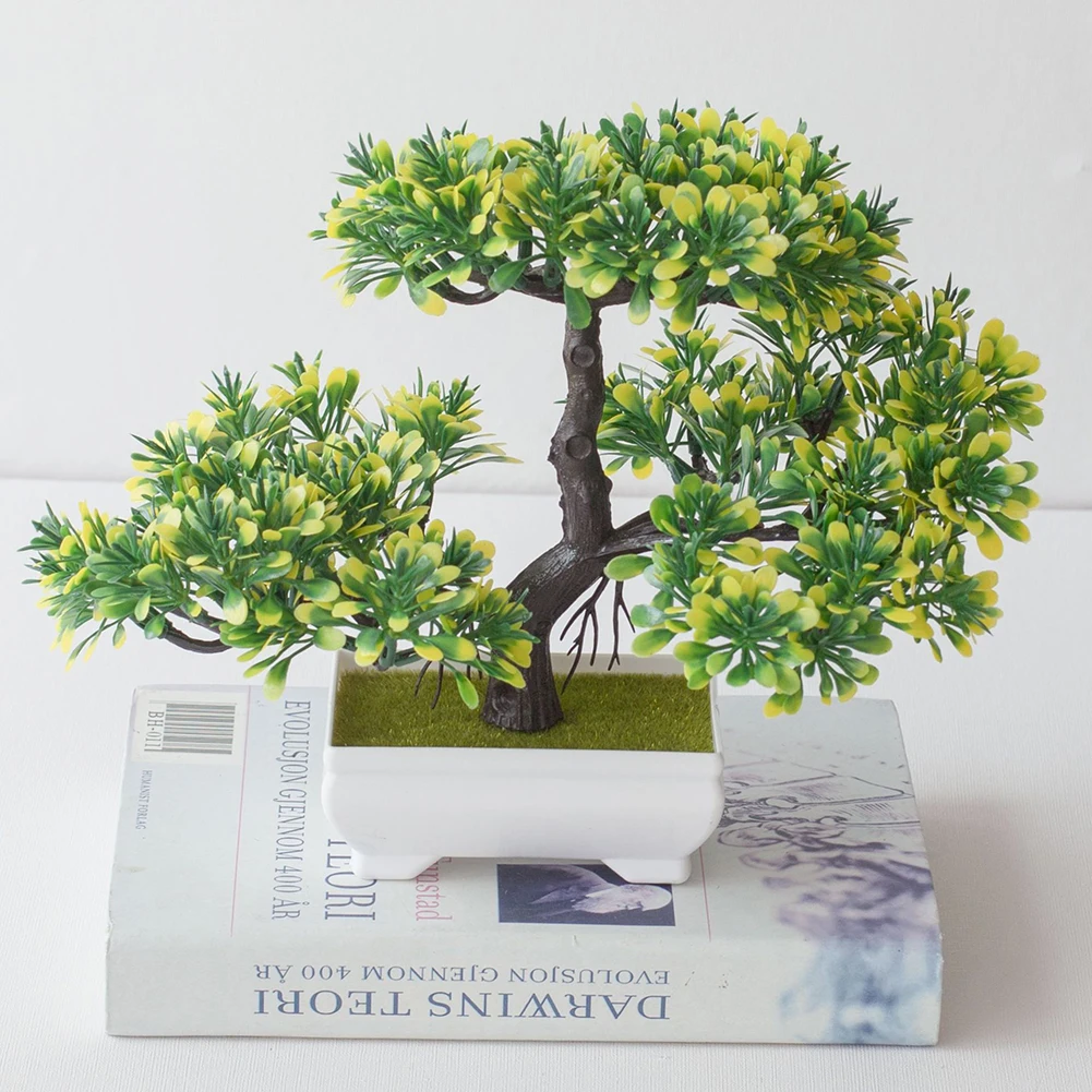 

Artificial Plant Bonsai Plastic Small Tree Pot Fake Plant Flower Potted Ornaments For Home Room Table Garden Hotel Table Decor