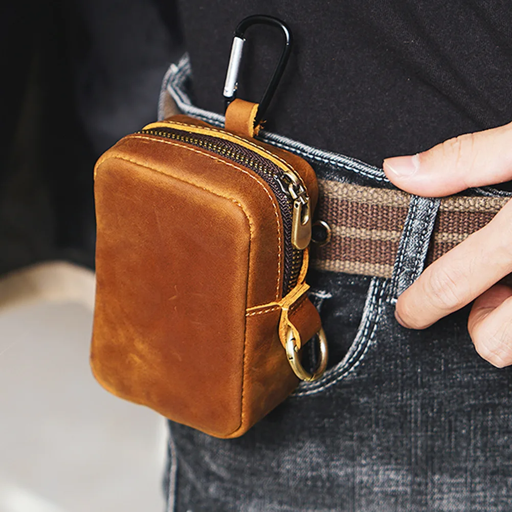 

Lighter For Genuine Men Leather Hip Pouch Packs Outdoor Pack Bag Case Type Belt Men Box Leg Fanny Cigarette Waist Clasp Waist