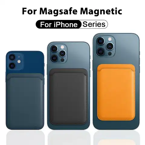 Роскошный магнитный держатель для карт Magsafe, чехол для Apple IPhone 13 11 12 Pro Max Mini, кожаный чехол-кошелек XS XR, аксессуары для телефонов