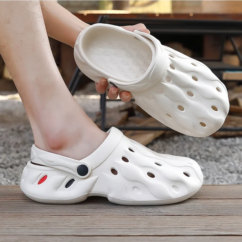 

Сандалии мужские для сада и пляжа, дышащие сабо, удобная повседневная обувь для воды и душа, лето 2023