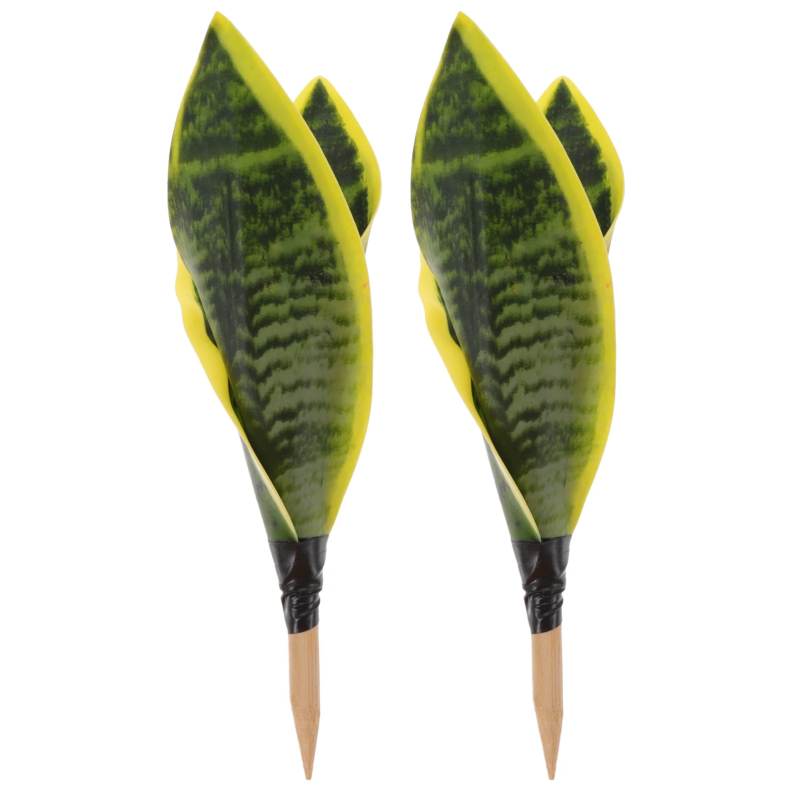 

2 Pcs Artificial Tiger Piranha Faux Plants Outdoor Fake Snake Adorns Foot Elegant Peva Sansevieria Decoration Office