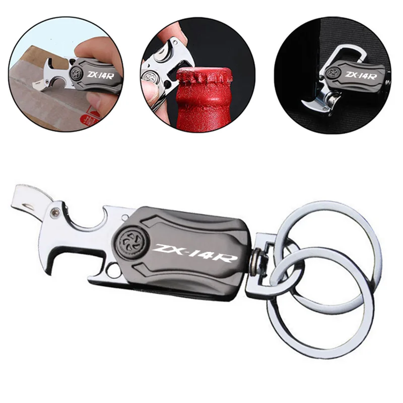 

For KAWASAKI NINJA ZX14R ZX-14R ZX14 ZR 1400 Accessories Motorcycle Keychain Zinc Alloy Multifunction Car Play Keyring