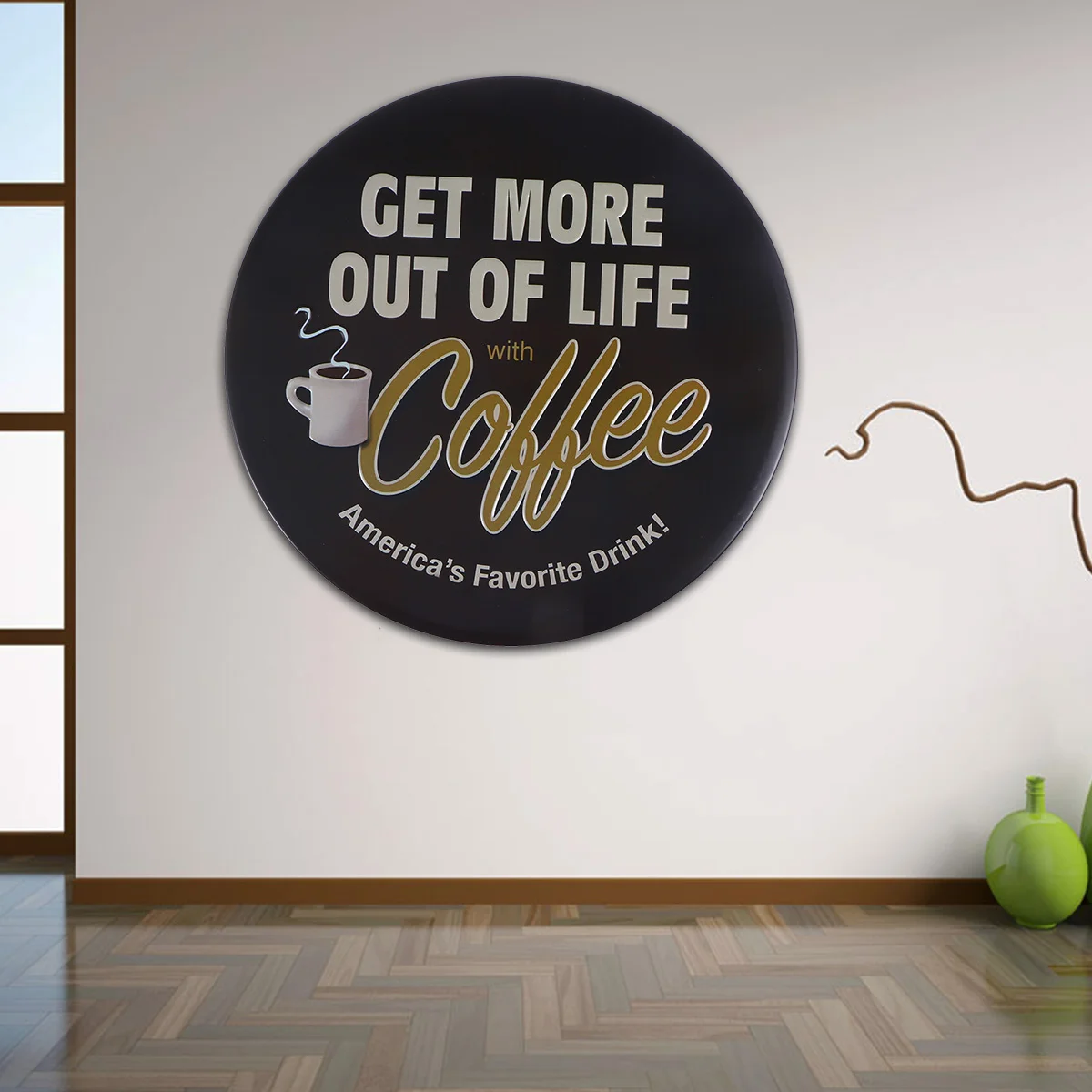 

30cm Occident Retro Indicator Tag Iron Art Exit Nameplate Round Metal Tin Sign for Home Coffee Shop Supermarket Hotel Bar