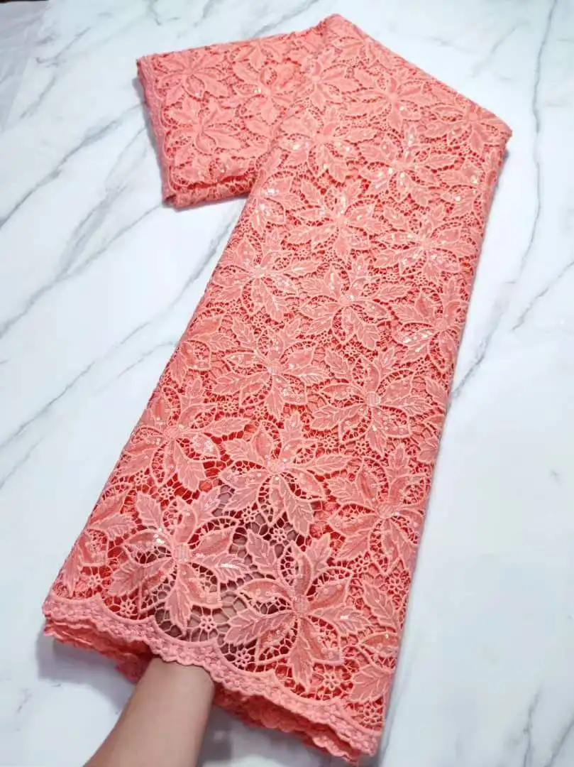 Африканская хлопчатобумажная кружевная ткань модная нигерийская швейцарская 2022