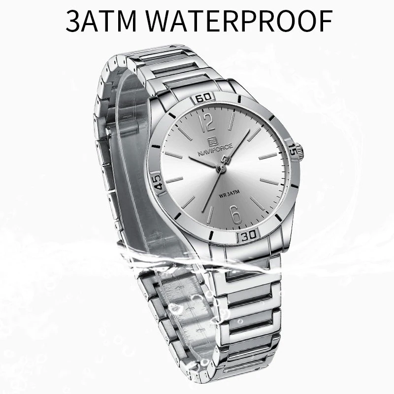 NAVIFORCE Women Watches Stainless Steel High Quality Quartz Ladies Wrist Watch Waterproof Girlfriends Gift Relogio Feminino