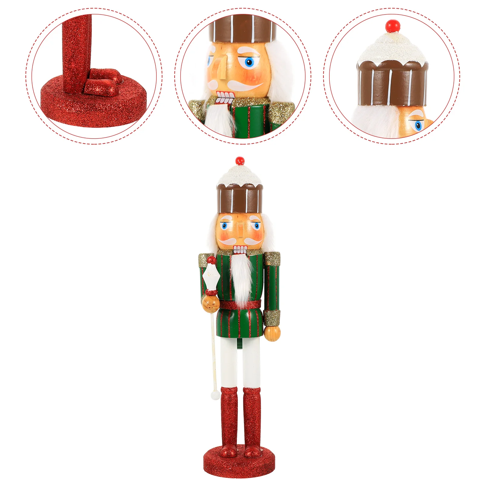 

Nutcrackerdecor Christmas Ornament Wooden Soldier Desktop Figurine Gifts Table Nutcrackers White Foot Yardfigures Pajamas Large