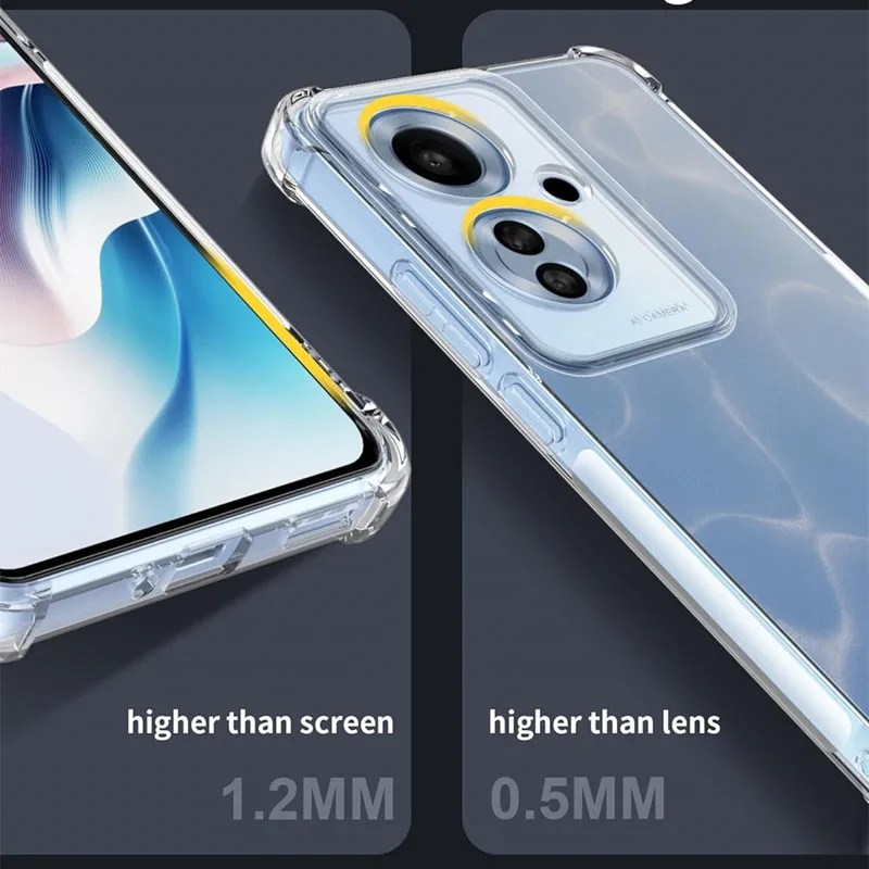 Противоударный чехол из ТПУ с четырьмя углами для OPPO Reno 12 11F Reno11 8T 8 Pro Lite защитный