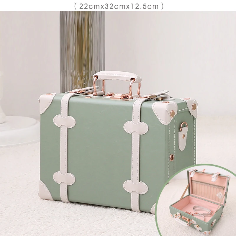2022 Retro Rolling Luggage Spinner Vintage Leather Trolley Suitcase with Wheel Women Trolley Travel Bag Men Carry On Luggage