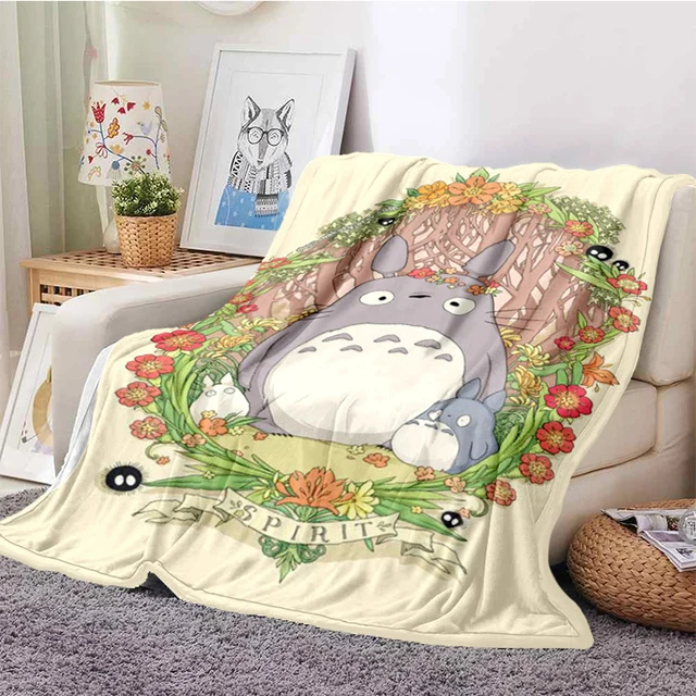 

Cartoon Anime Flannel Throw Blanket My Neighbor Totoro Soft Blankets for Sofa Travel Boys Girls Kids Gift 70x100cm Cute Blanket