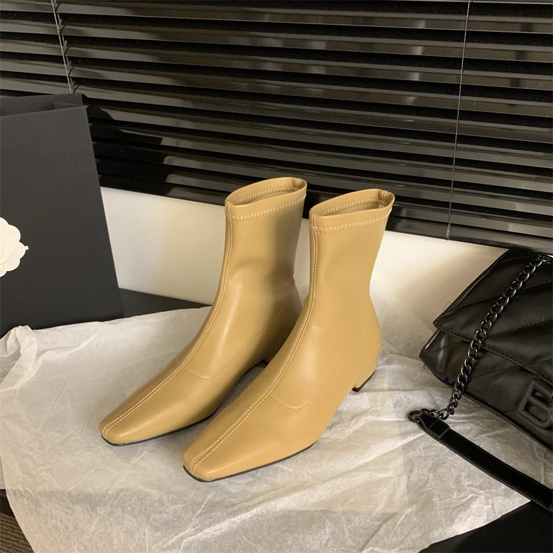 

Женские ботильоны без застежек bailos, модные повседневные мягкие кожаные ботинки челси с круглым носком, на плоской подошве, для улицы, 2023