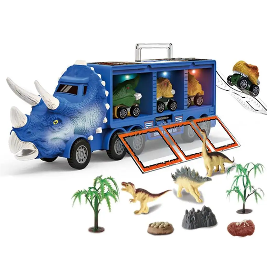 

Dinosaur Carrier Inertial Car Transporter Set Removable Animal Storage Toy