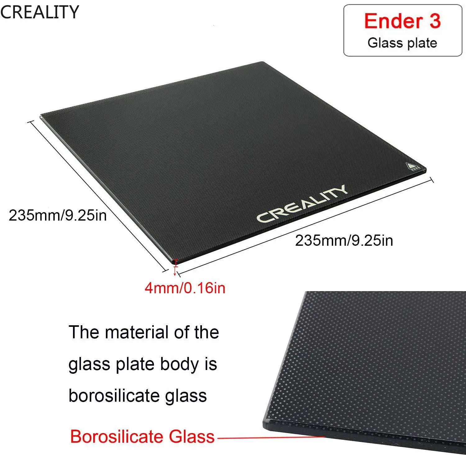 Платформа для 3D-принтера Creality Основная платформа из закаленного стекла 235x235x4 мм