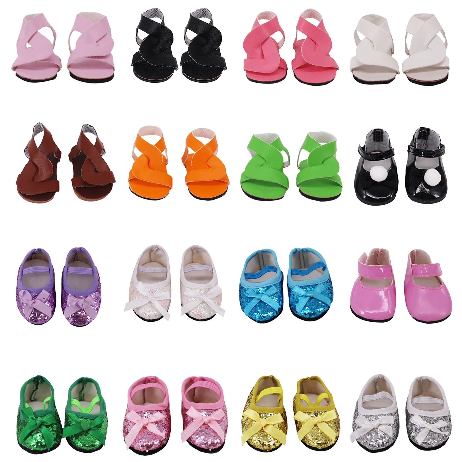 

7Cm Doll Cute Shiny sequins Shoes&sandal Fit 18 Inch baby born shoes 43 cm Doll Accessories For Baby Birthday Festival Gift