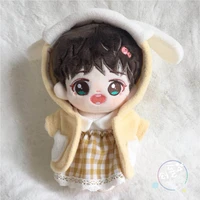 handmade 15cm 20cm doll clothes cute yellow jacket plaid skirt set without dolls