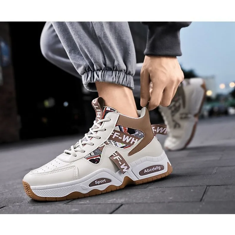 Фото Мужские высокие кроссовки на платформе в стиле Dad Shoes 2026: Новинка, дышащие, на толстой подошве, повседневные, для уличной моды, в корейском стиле №4