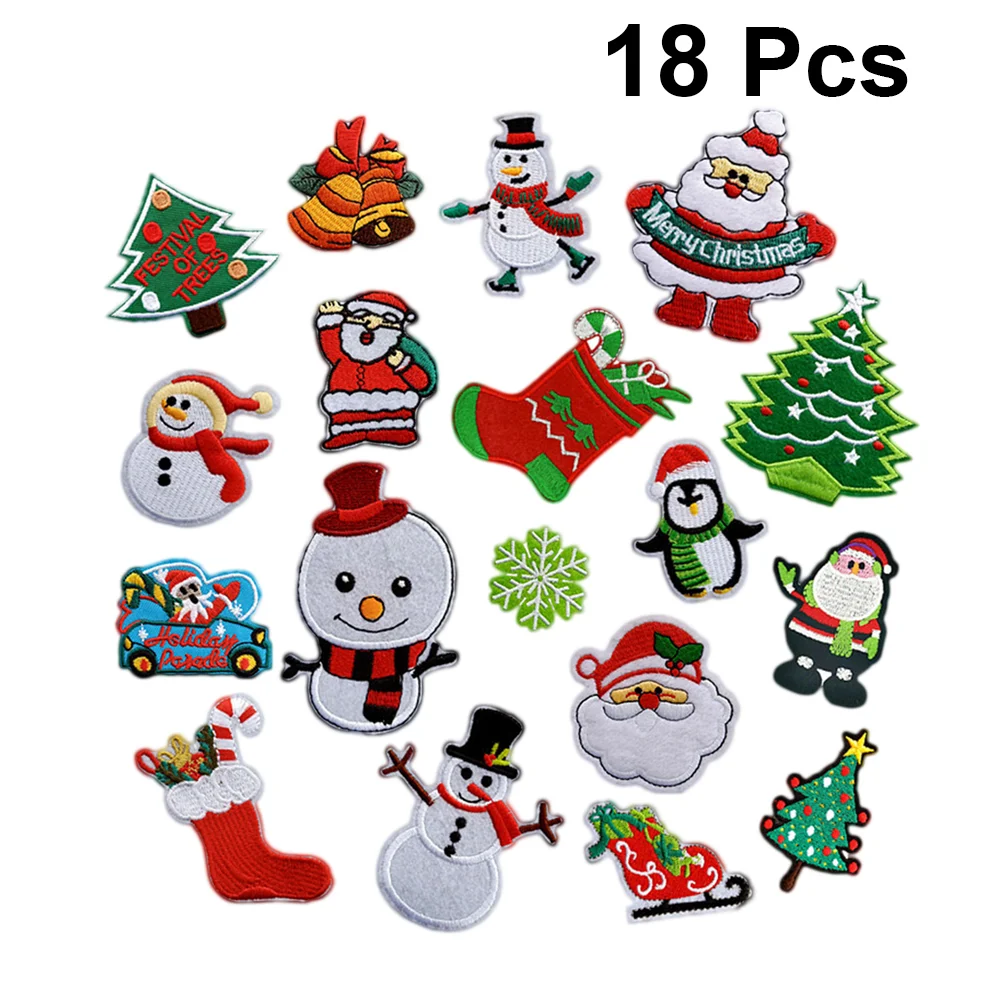 

Christmas Patch Appliquesfor Clothingapplique Crafts Stickers Sew Embroidered Repair Embroidery Sewing Xmas Cloth Stockings Iron