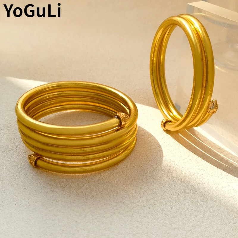 

Fashion Jewelry Multi Layer Silicon Bangle Bracelet 2022 Trend New Hot Sale Gold Color Bracelet For Women Bangle Girl Gifts