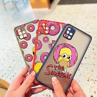 cartoon the simpsons for samsung note 20 ultra 10 lite 9 8 m62 m52 m51 m32 j8 j7 j6 j5 plus frosted translucent phone case