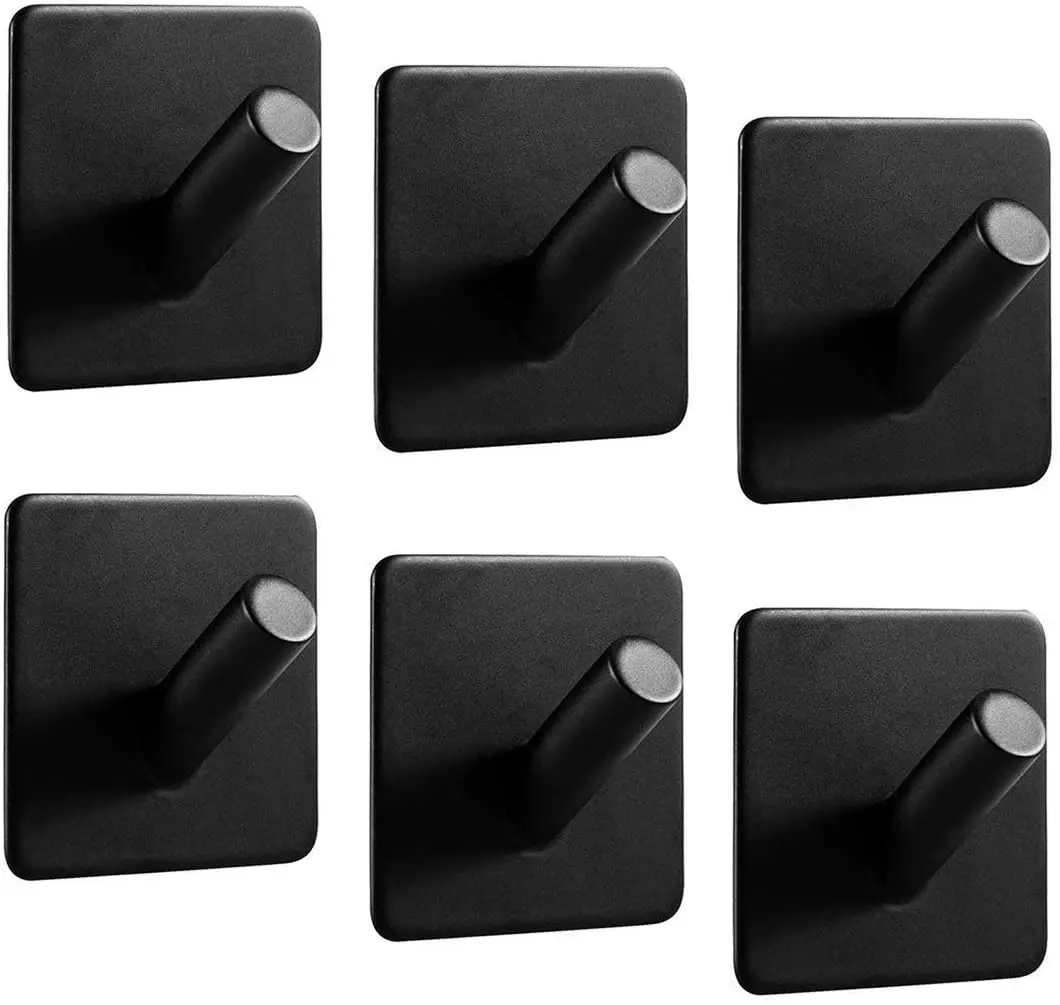 

ShineMe Bathroom and Kitchen Waterproof Stainless Steel Hooks for Hanging Coats Keys Hats Robes (6 Pack) iron metal wall hook