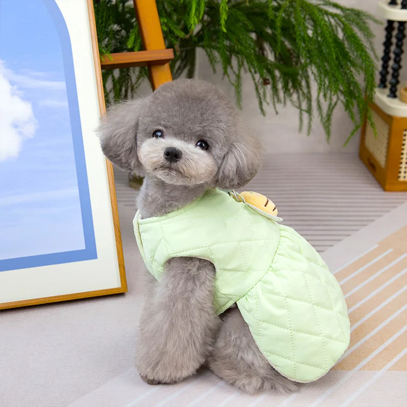 Зимнее теплое платье для собаки удобное пальто щенка утепленная одежда домашних
