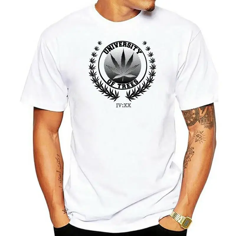 

Stoner-Camiseta de la Universidad de los árboles IV XX para hombre, camisa de calle Harajuku con Logo de cultivo de hierba, 420