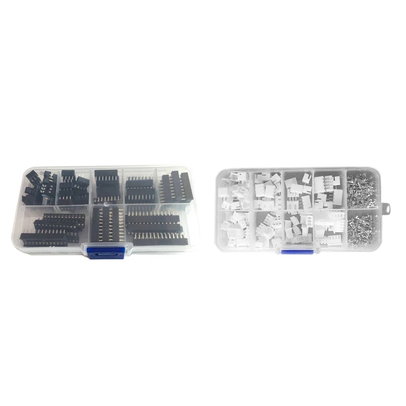 

250Pcs Terminal Housing Header Wire Connector With 66Pcs DIP IC Sockets Adaptor Solder Type Socket Kit