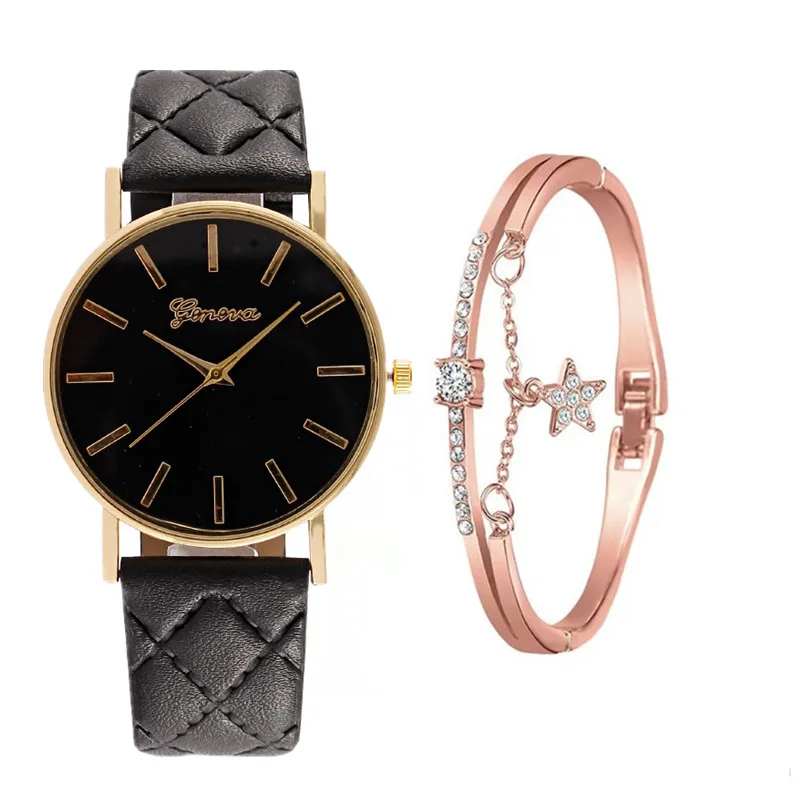 

orologio donna Geneva Women's Watch Mesh Leather Strap Women's Watch Fashion Dial Ladies Set Watch relojes quarzo reloj mujer