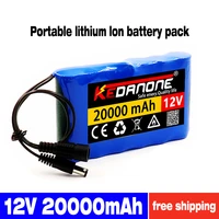 12v 18650 20000mah dc 12 6v 20ah li ion battery with eu plug 12 6v charger and 1a dc bus header cable