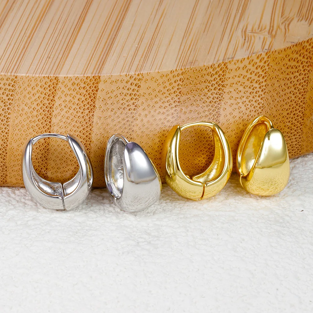 Новые корейские простые глянцевые U-образные Винтажные серьги из нержавеющей