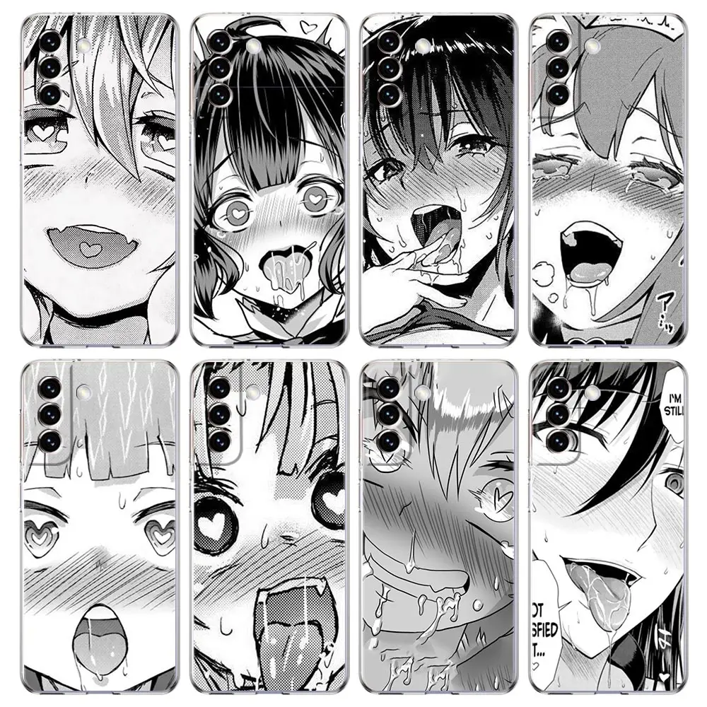 

Hentai ​Sexy Girl Manga Face Phone Case For Samsung Galaxy S22 5G S20 Ultra S21 FE 5G S10E S9 S8 S10 Plus Note 20 10 Lite Cover